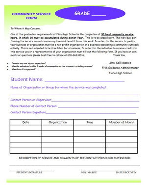 Community Service Form